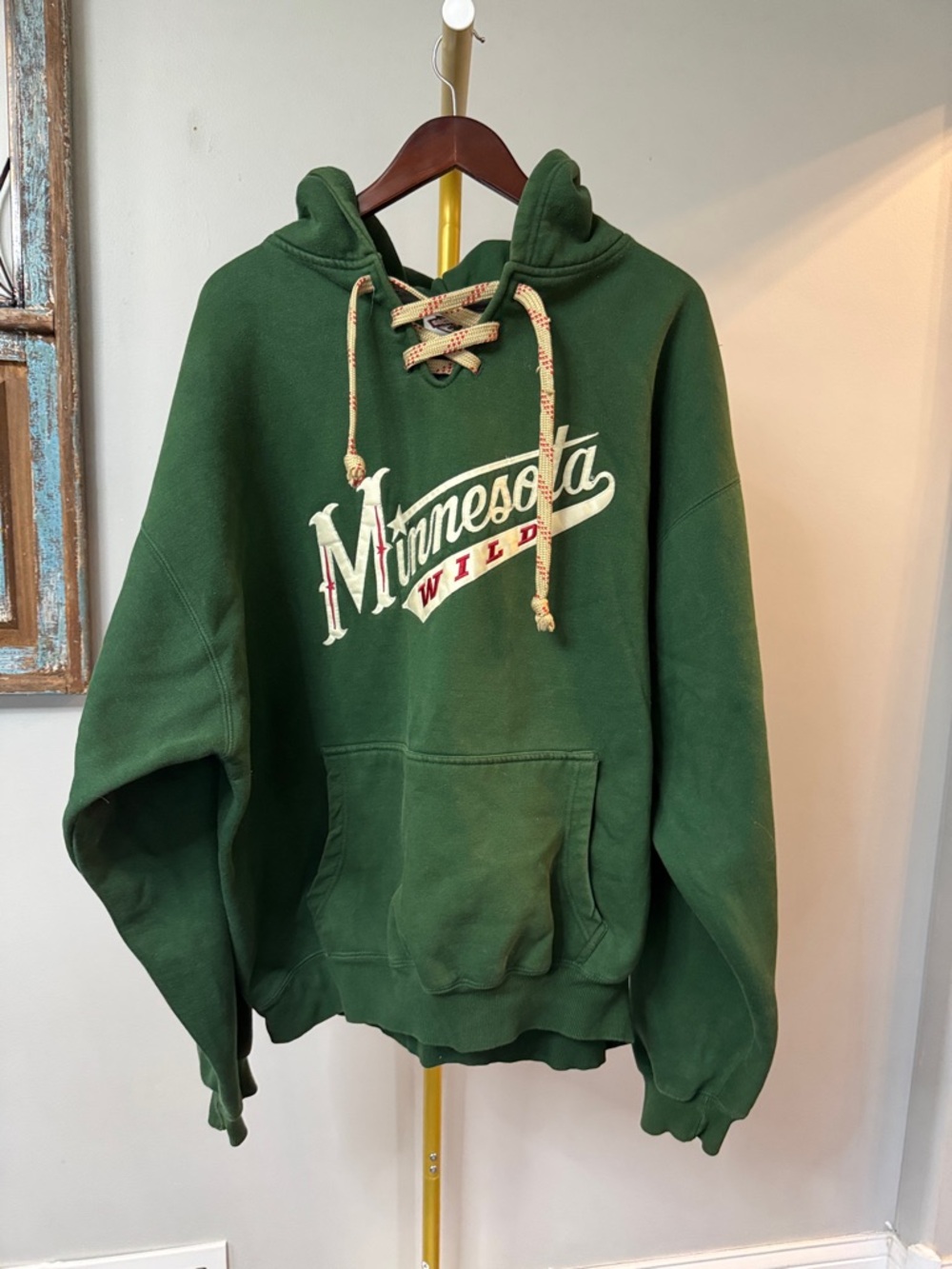 Minnesota Wild Hockey Men's Green embroidered Hooded Sweatshirt XL